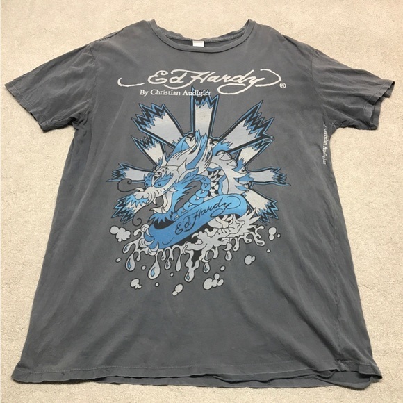 Ed‎ Hardy by Christian Audigier Men's Plus Size Graphic Print Tee T-Shirt VTG - Picture 1 of 3